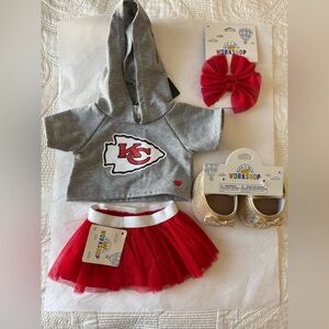 Build-A-Bear NFL Kansas City Chiefs red and gray outfit NWT